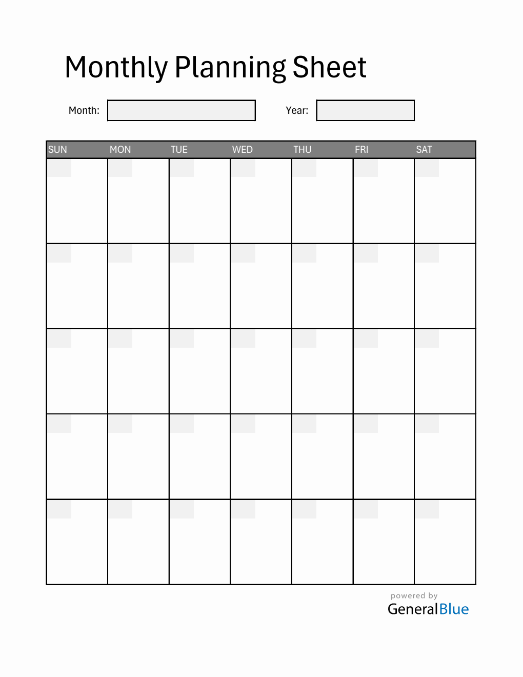 Customizable At-a-Glance Monthly Planner (Excel)
