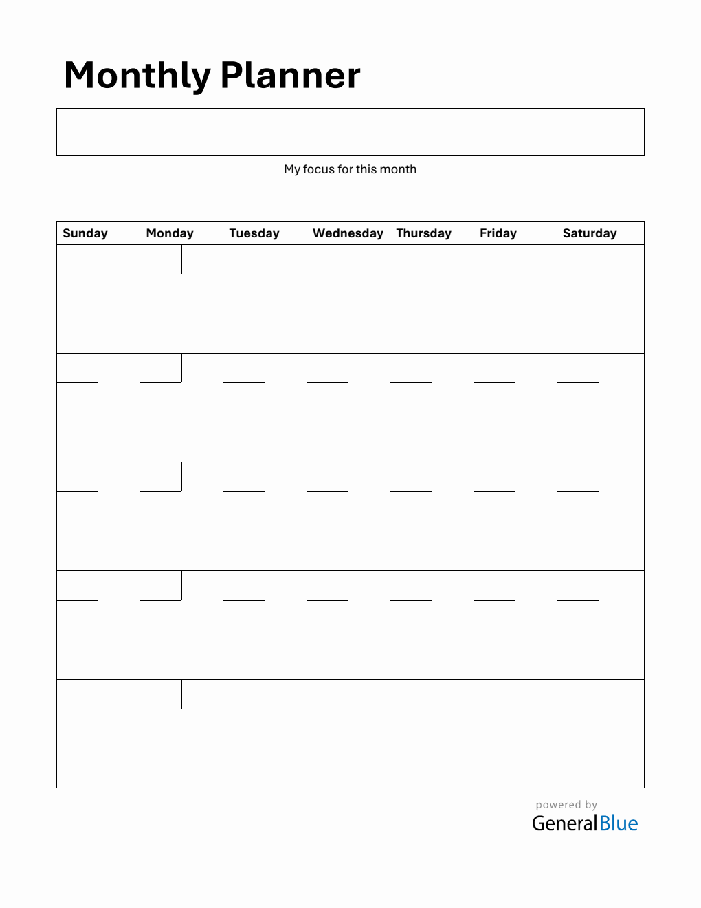 Printable At-a-Glance Monthly Planner (Word)