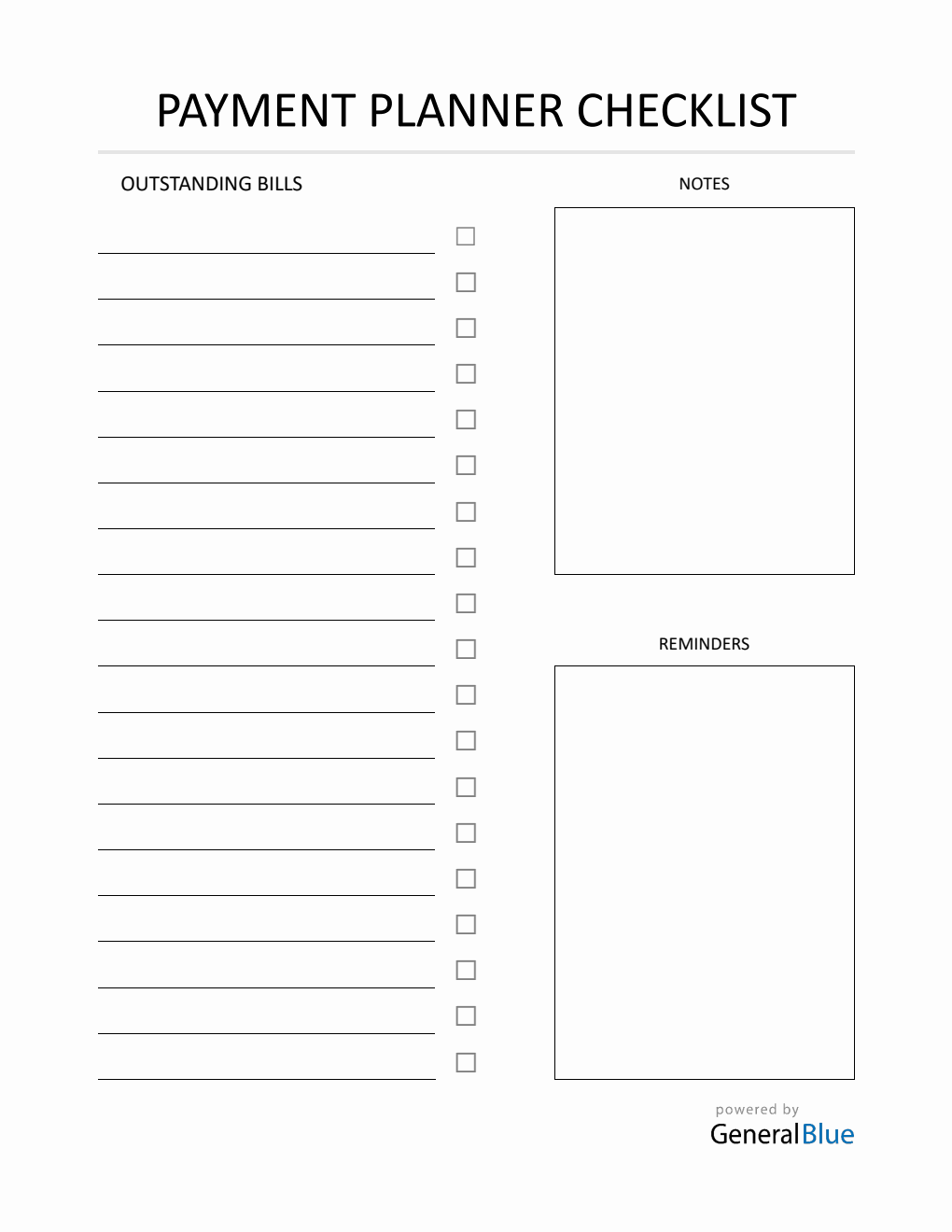 Printable Bill Payment Tracker in PDF