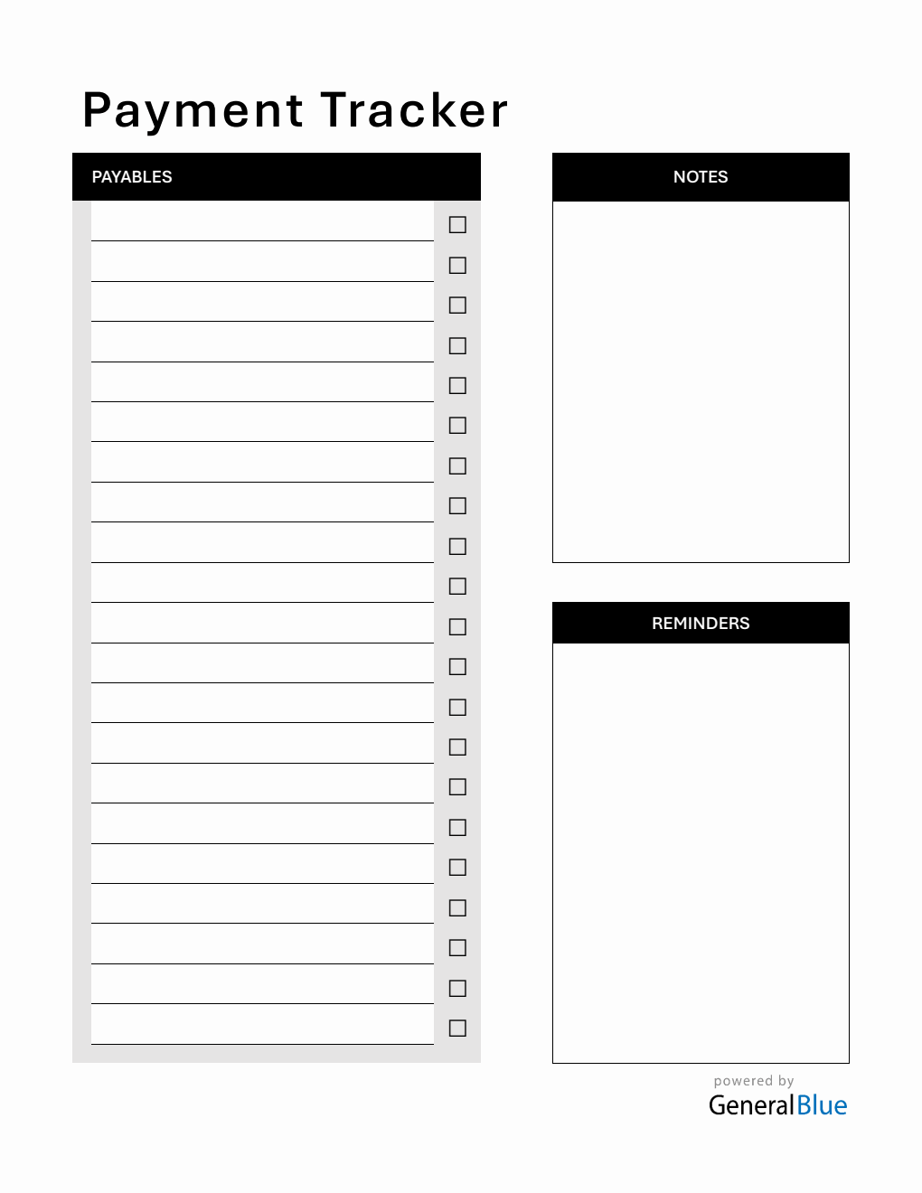 Customizable Bill Payment Tracker in Word
