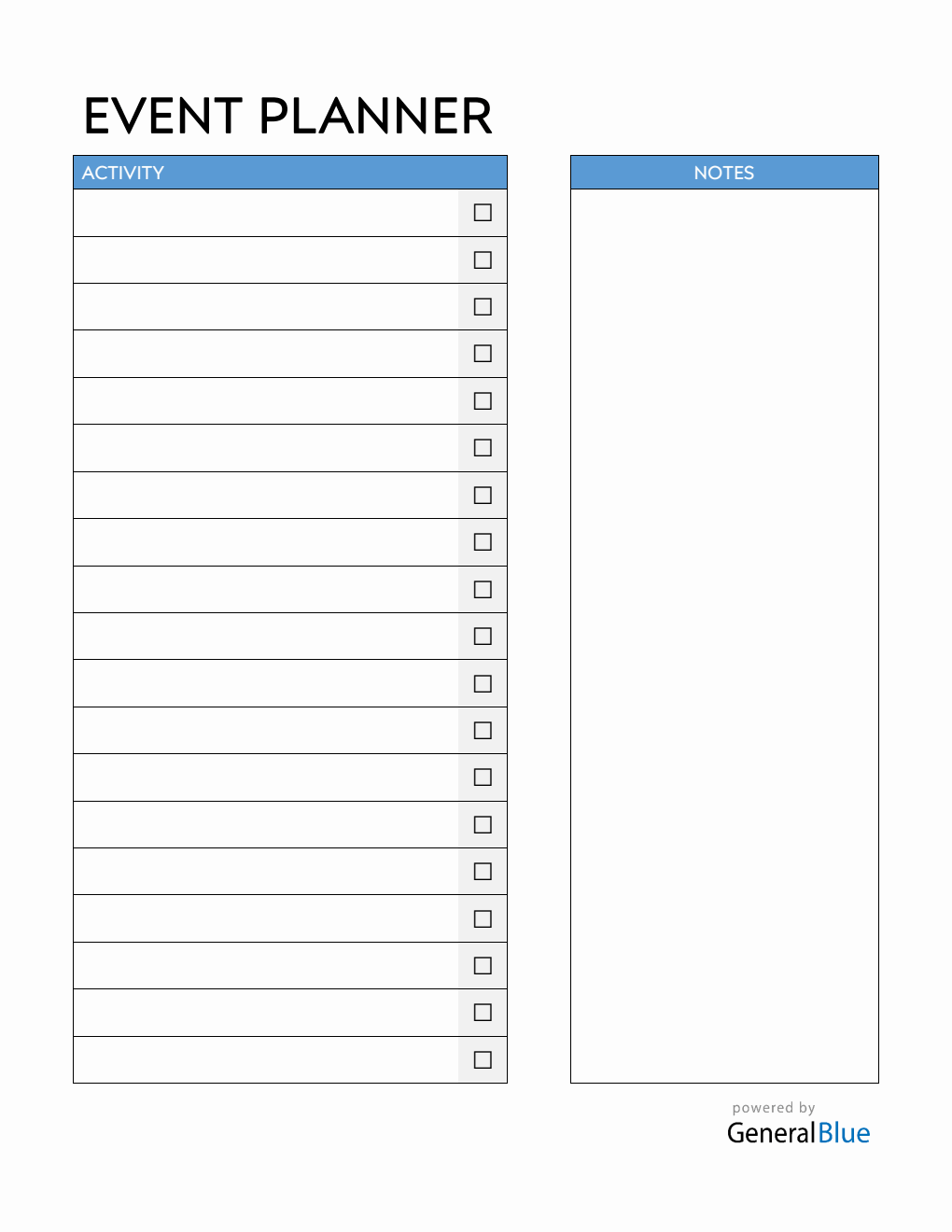 Free Event Planner -  Word Template