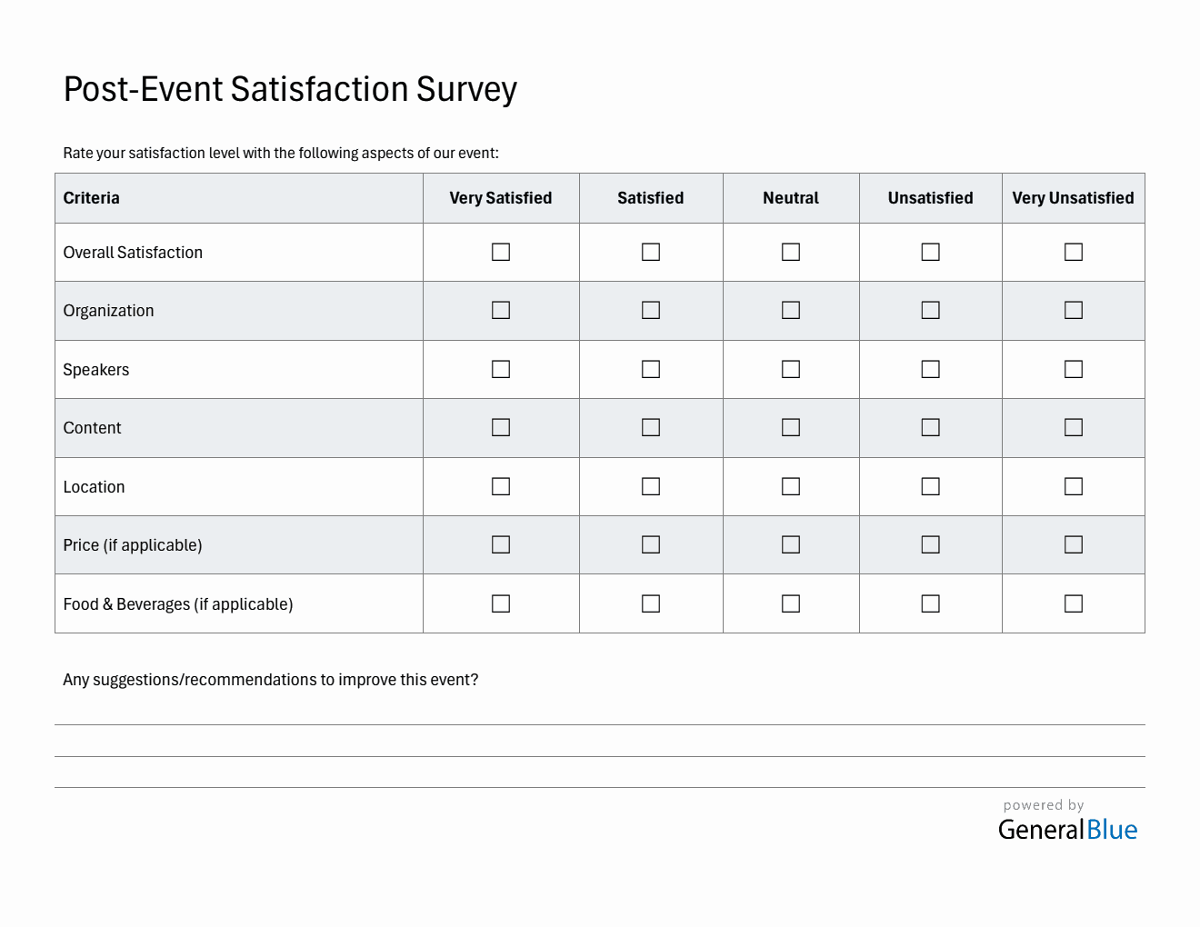 Editable Event Satisfaction Survey | Free PDF, Word, Excel Download