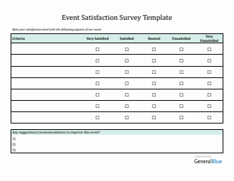 Blank Event Satisfaction Survey | Free PDF, Word, Excel Download