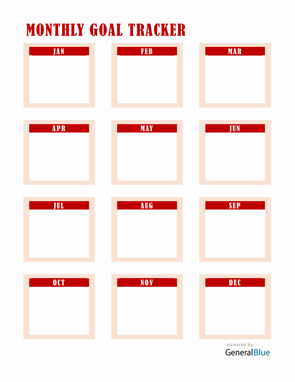 Free Printable PDF Monthly Planner Template (Red)