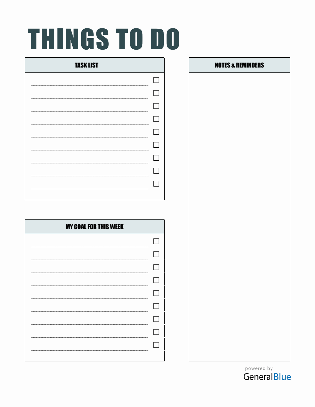 Free PDF To Do List Template - Simple