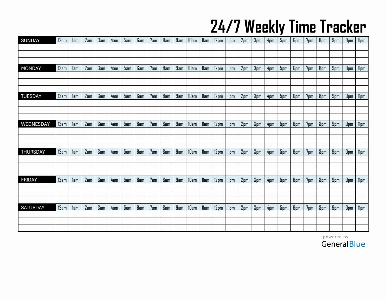 Weekly Time Tracker (Excel Format)
