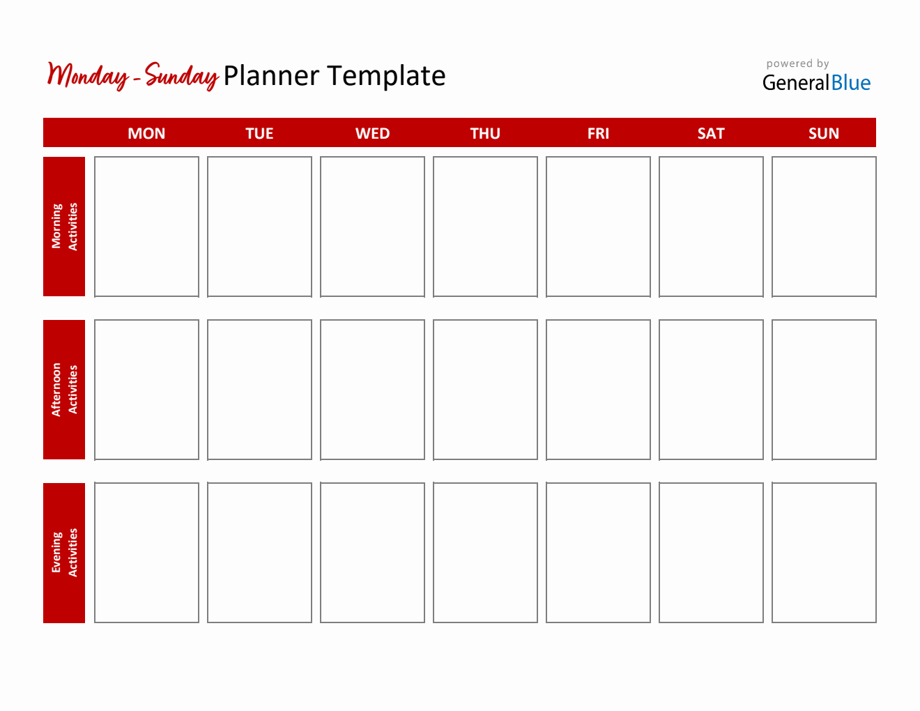 Vertical Weekly Planner in Excel (Downloadable Layout)