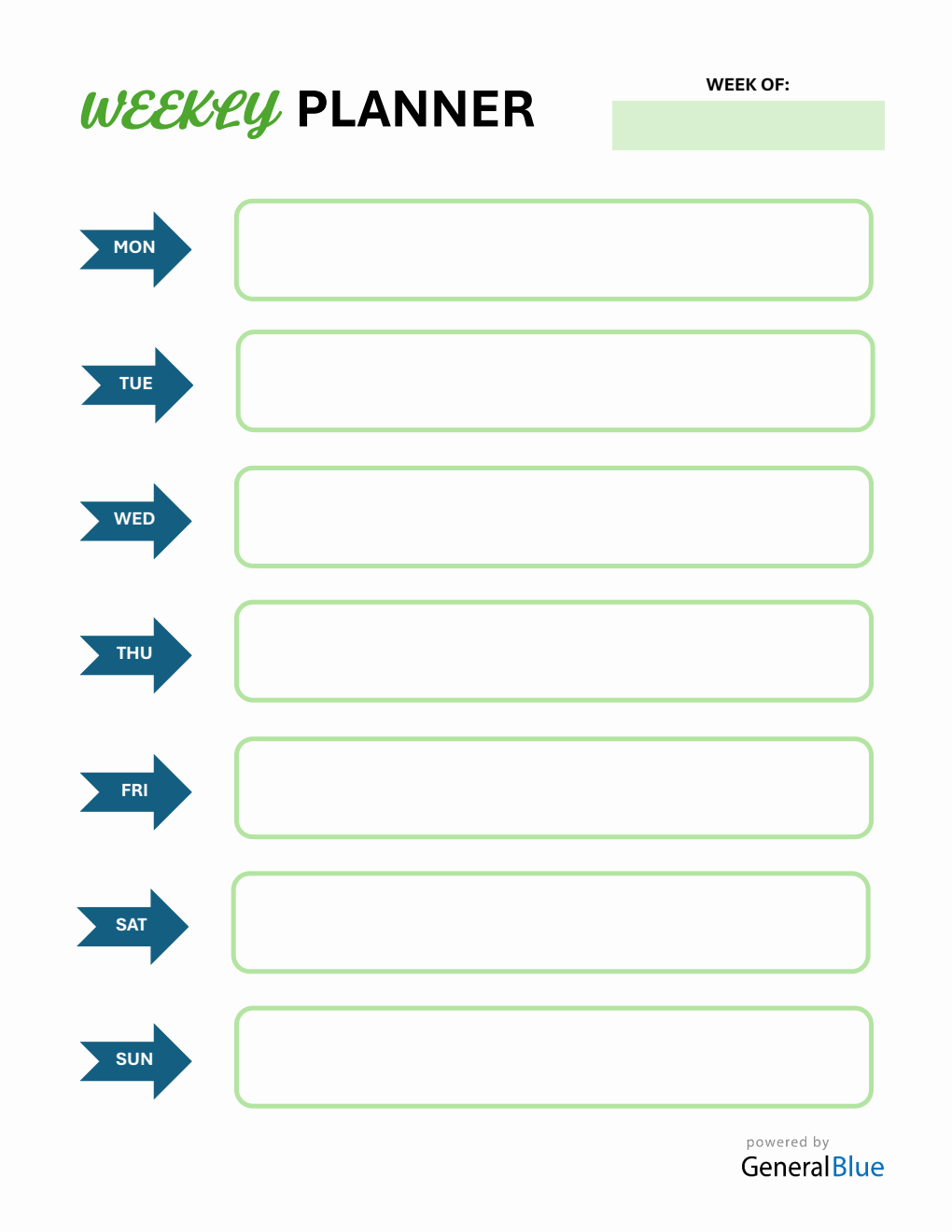Free Blank Weekly Planner in Word