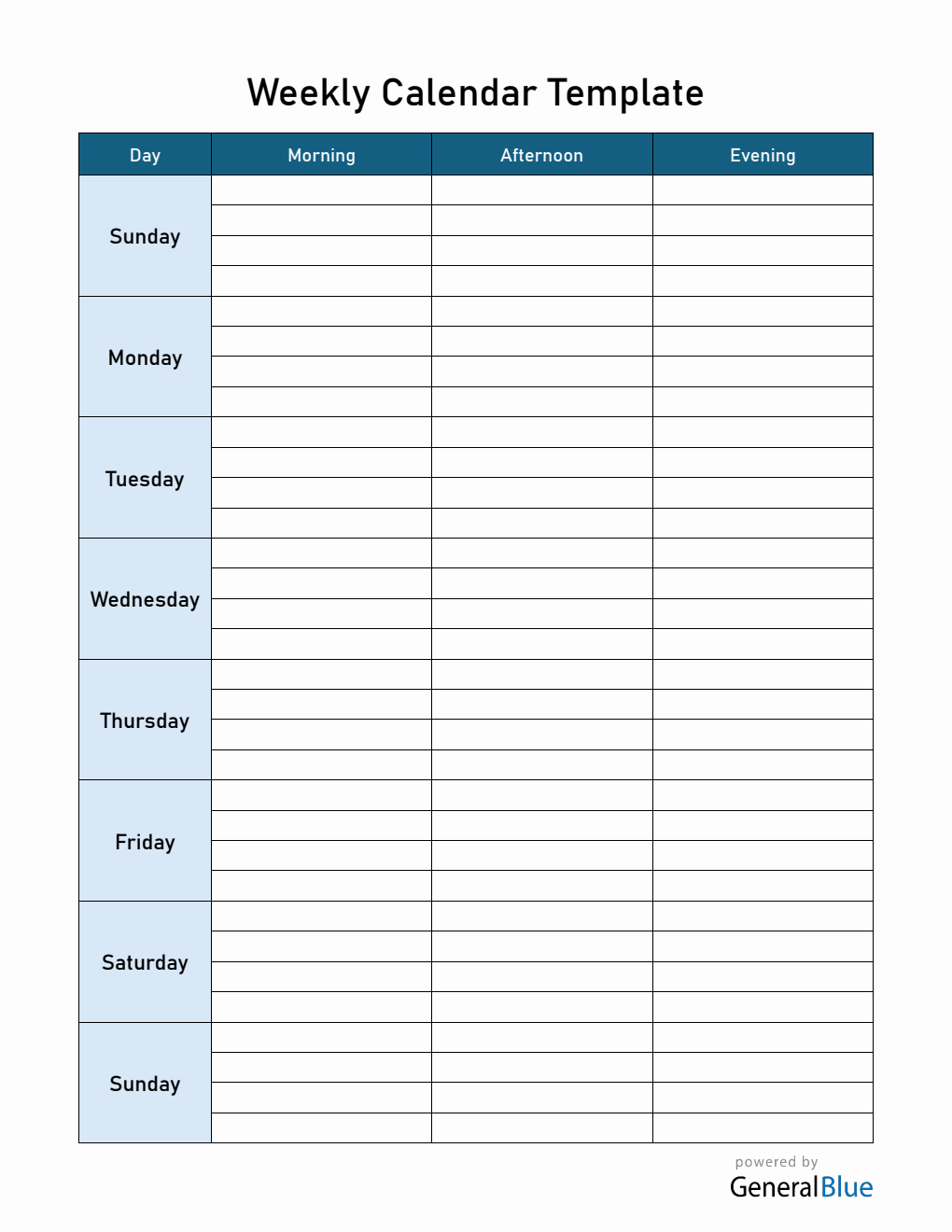 Free Weekly Planner | Blank PDF Template