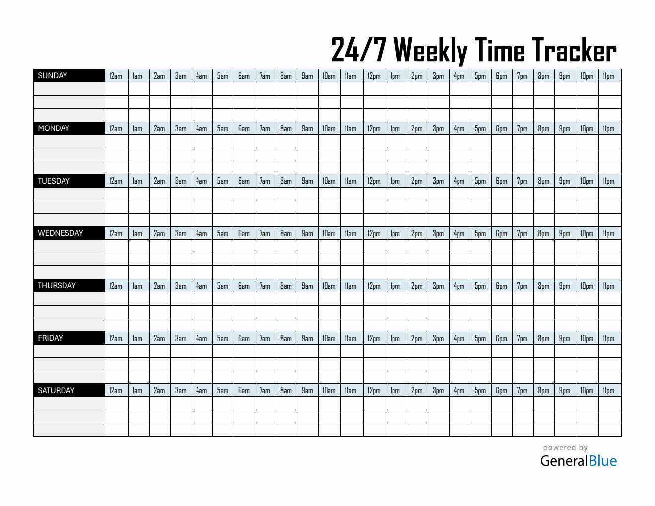 Weekly Hourly Planner | Customize in Microsoft Word
