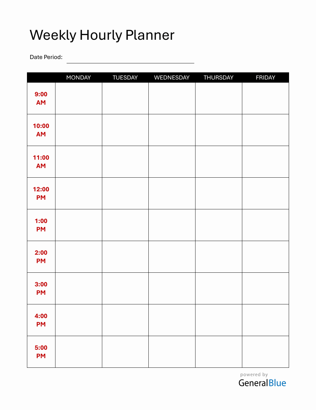 Weekly Schedule Template Word (Simple)