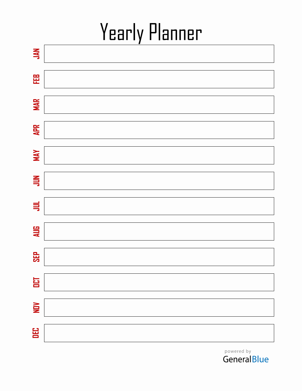 Free Yearly Planner Template Word (Minimalistic)