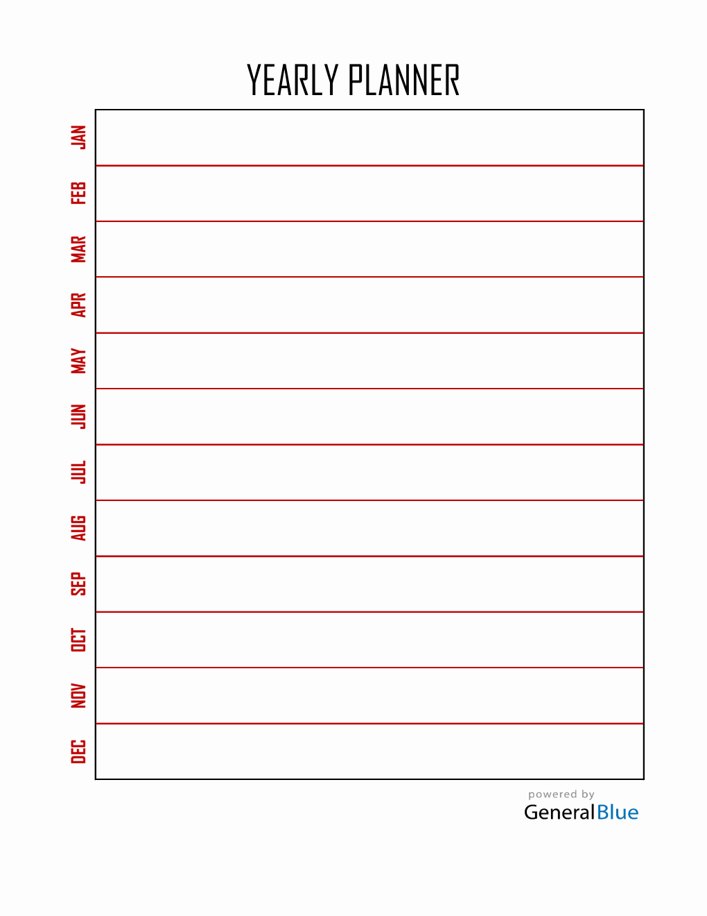 Free Excel Yearly Planner (Minimalistic)