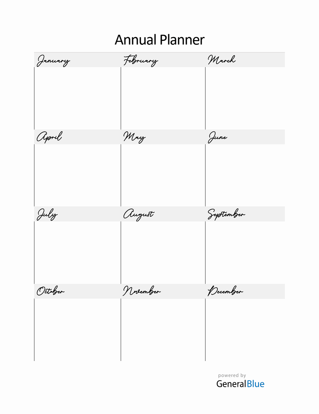 Yearly Planner - Free Customizable Word Template